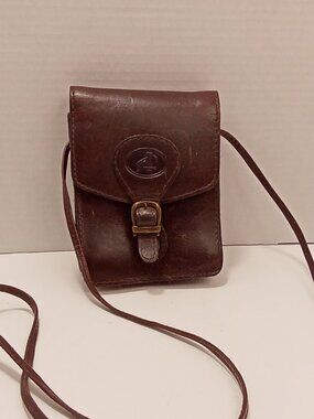 Vintage Genuine Leather Crossbody Bag Brown Small Passport Phone Purse Boho
